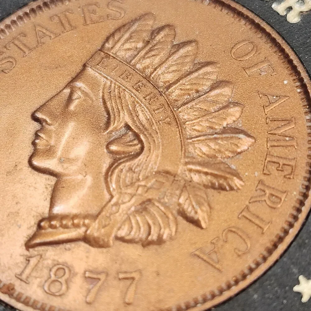 2 1877 Indian Penny Coasters 1976 Motor C.T.A. Head Cent Coin Promo USA Plastic